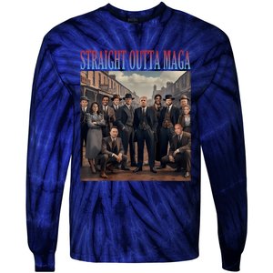 Straight Outta Maga Funny Trump 2024 Tie-Dye Long Sleeve Shirt