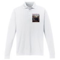 Straight Outta Maga Funny Trump 2024 Performance Long Sleeve Polo