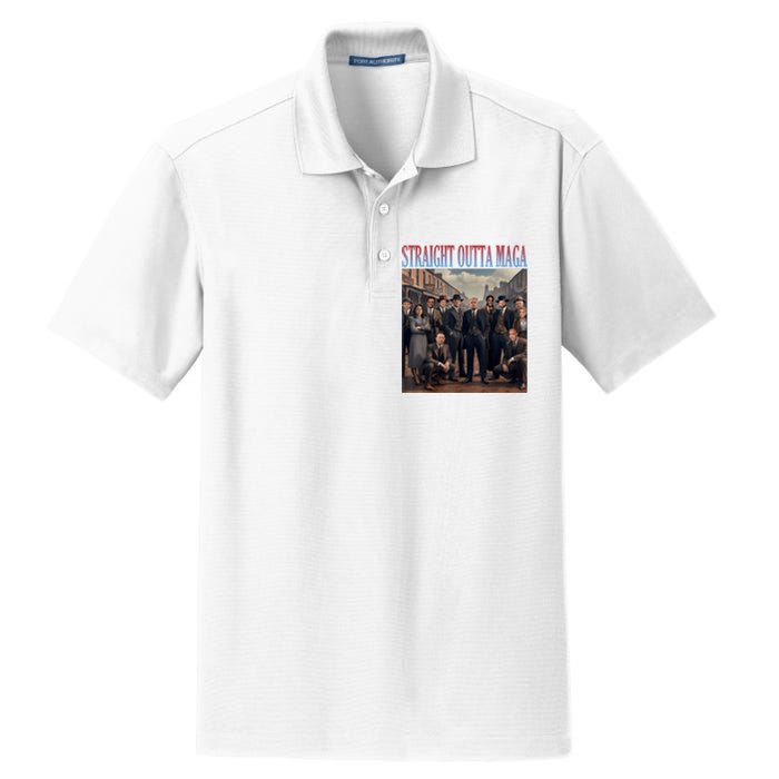 Straight Outta Maga Funny Trump 2024 Dry Zone Grid Polo