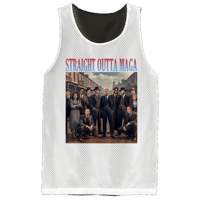 Straight Outta Maga Funny Trump 2024 Mesh Reversible Basketball Jersey Tank