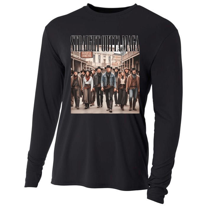 Straight Outta Maga Funny Cooling Performance Long Sleeve Crew