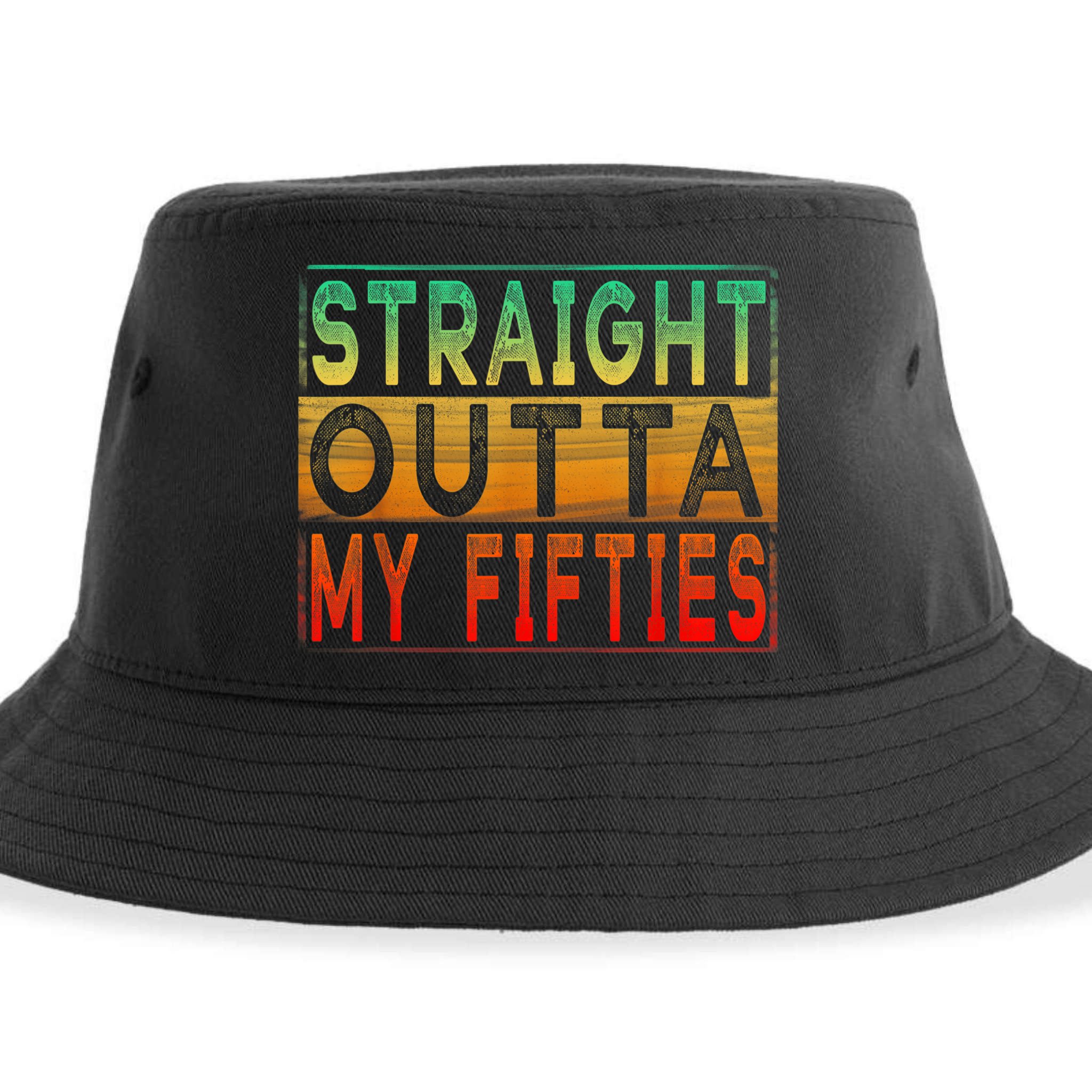 Straight Outta My Fifties - Vintage 60th Birthday shirt Sustainable Bucket Hat