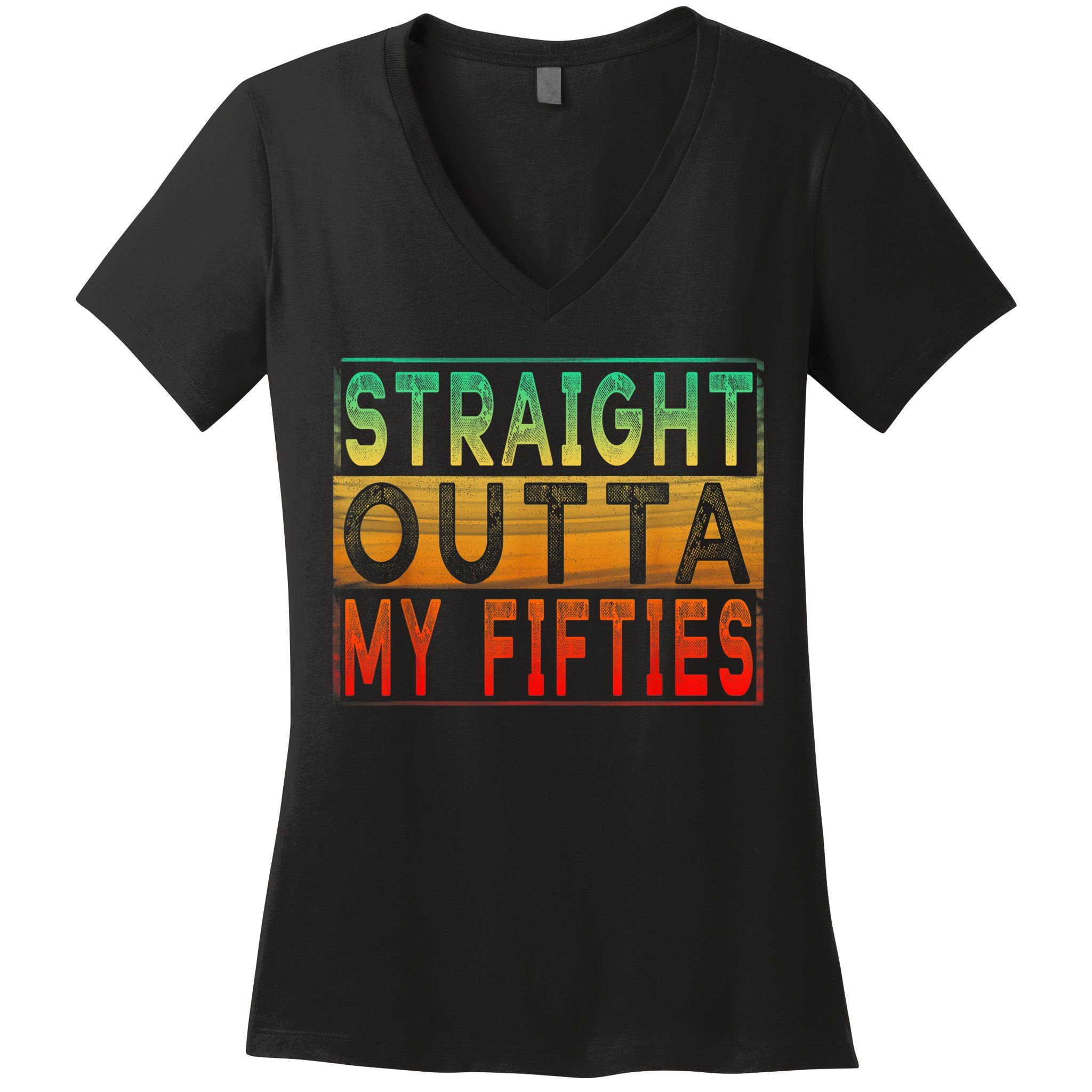 Straight Outta My Fifties - Vintage 60th Birthday shirt Women's V-Neck T-Shirt