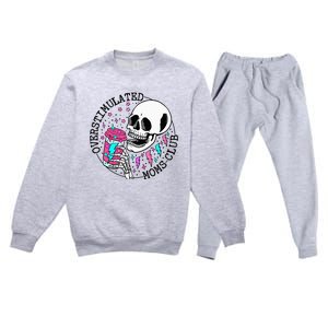  Saying Overstimulated Moms Club Groovy Premium Crewneck Sweatsuit Set