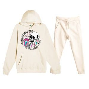  Saying Overstimulated Moms Club Groovy Premium Hooded Sweatsuit Set