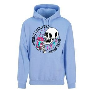  Saying Overstimulated Moms Club Groovy Unisex Surf Hoodie