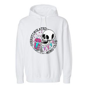  Saying Overstimulated Moms Club Groovy Garment-Dyed Fleece Hoodie