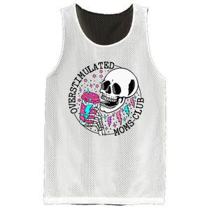  Saying Overstimulated Moms Club Groovy Mesh Reversible Basketball Jersey Tank