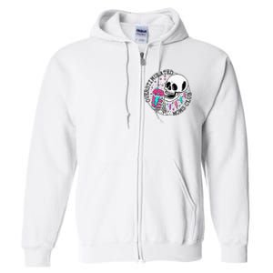  Saying Overstimulated Moms Club Groovy Full Zip Hoodie