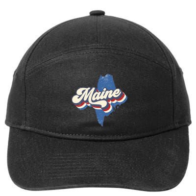 State Of Maine Retro Logo 7-Panel Snapback Hat
