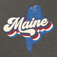 State Of Maine Retro Logo Cotton Canvas Backpack