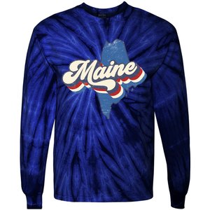 State Of Maine Retro Logo Tie-Dye Long Sleeve Shirt