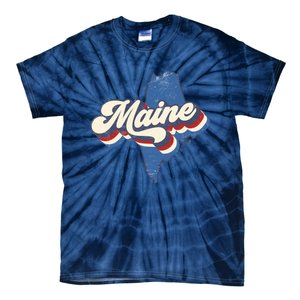 State Of Maine Retro Logo Tie-Dye T-Shirt