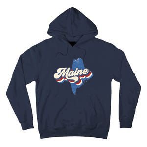 State Of Maine Retro Logo Tall Hoodie