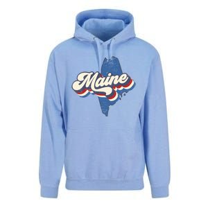 State Of Maine Retro Logo Unisex Surf Hoodie