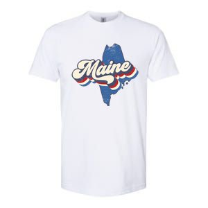 State Of Maine Retro Logo Softstyle CVC T-Shirt