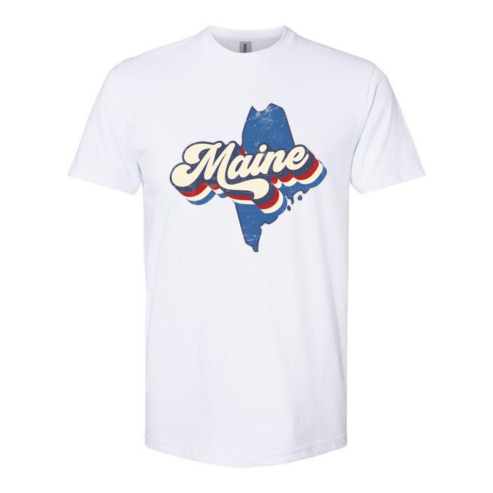 State Of Maine Retro Logo Softstyle CVC T-Shirt