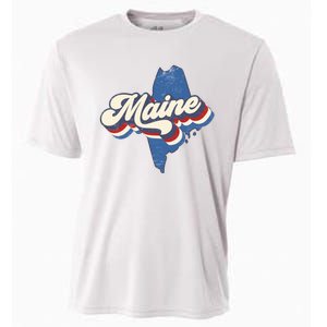 State Of Maine Retro Logo Cooling Performance Crew T-Shirt