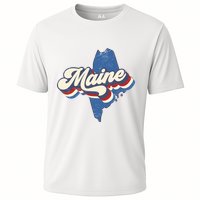State Of Maine Retro Logo Cooling Performance Crew T-Shirt