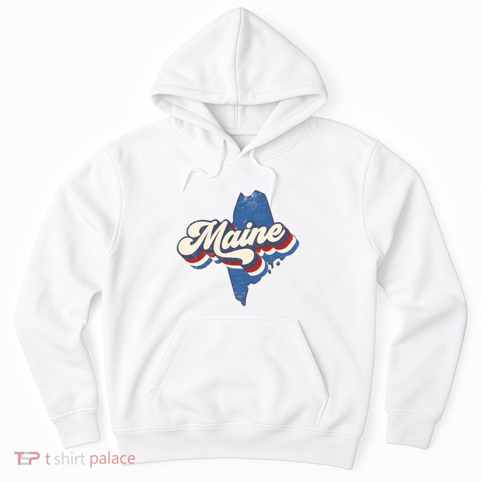 State Of Maine Retro Logo Hoodie