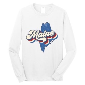 State Of Maine Retro Logo Long Sleeve Shirt