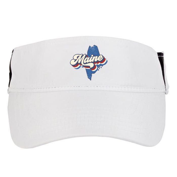 State Of Maine Retro Logo Adult Drive Performance Visor