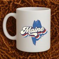 State Of Maine Retro Logo Mug