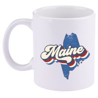 State Of Maine Retro Logo 11oz C Handle Ceramic Mug