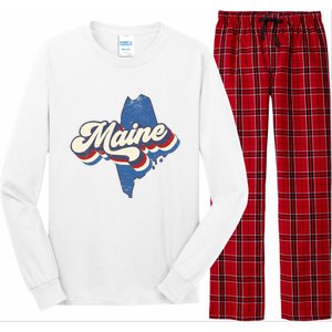 State Of Maine Retro Logo Long Sleeve Pajama Set