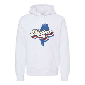 State Of Maine Retro Logo Premium Hoodie