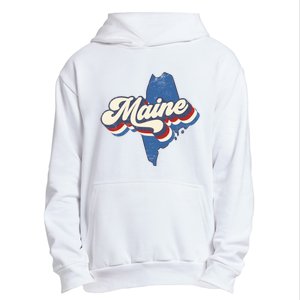 State Of Maine Retro Logo Urban Pullover Hoodie