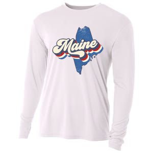 State Of Maine Retro Logo Cooling Performance Long Sleeve Crew