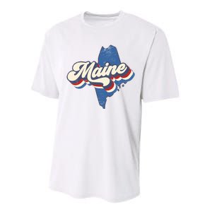 State Of Maine Retro Logo Performance Sprint T-Shirt