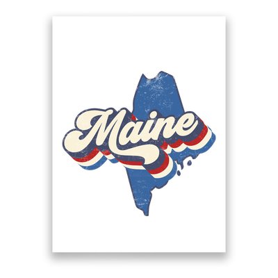 State Of Maine Retro Logo Poster