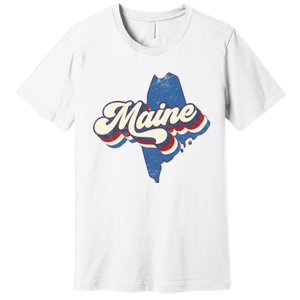 State Of Maine Retro Logo Premium T-Shirt