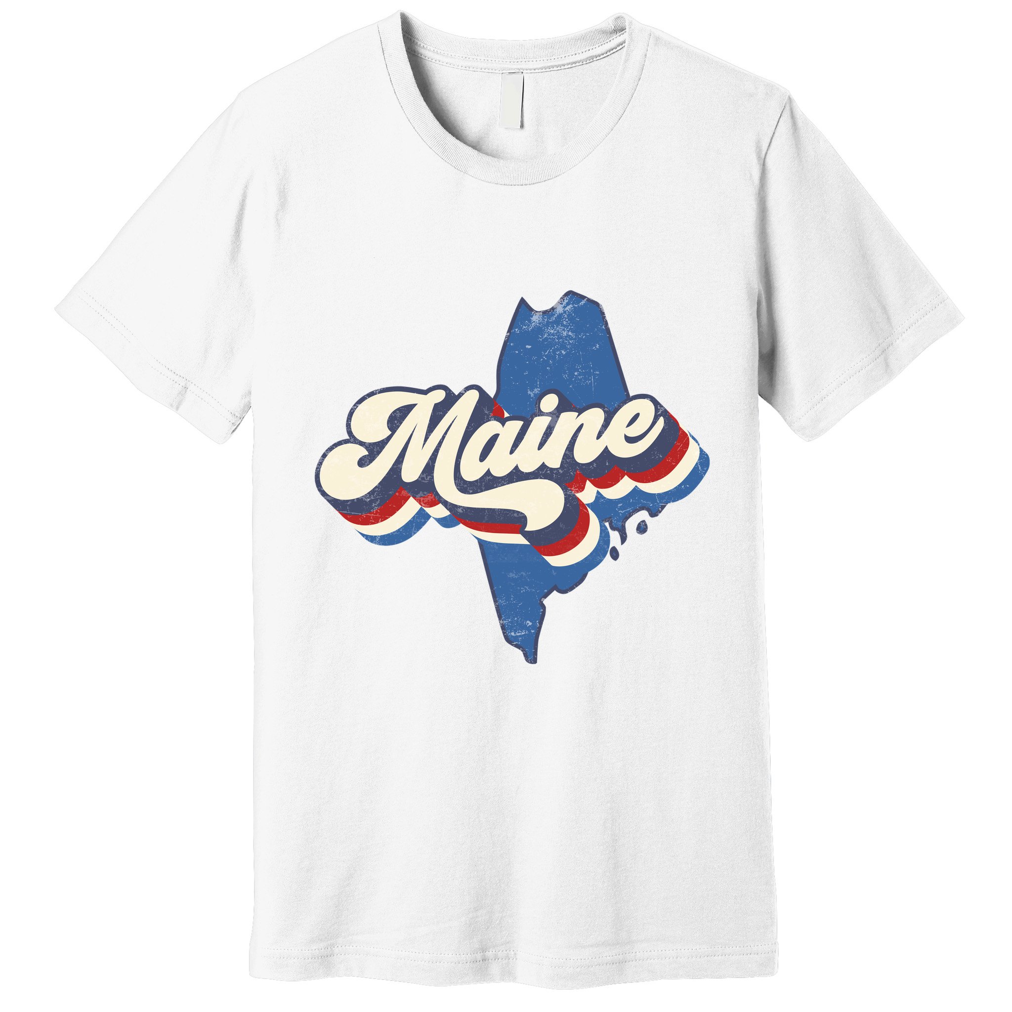 State Of Maine Retro Logo Premium T-Shirt