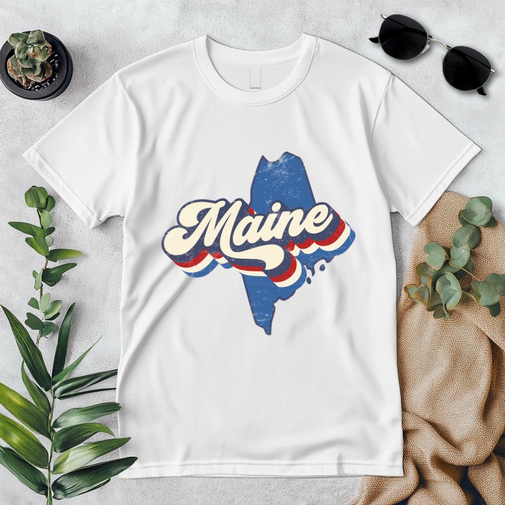 State Of Maine Retro Logo Premium T-Shirt