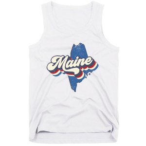 State Of Maine Retro Logo Tank Top