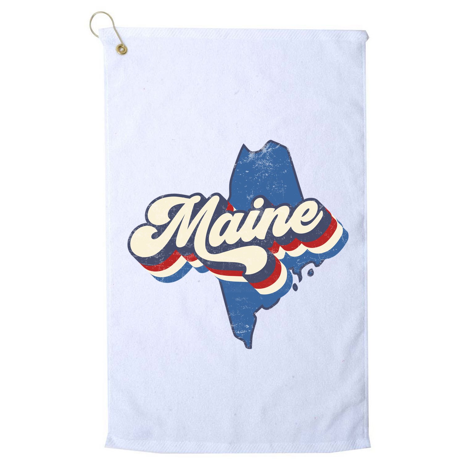 State Of Maine Retro Logo Golf Towel