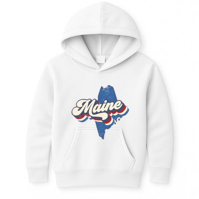 State Of Maine Retro Logo Kids Hoodie