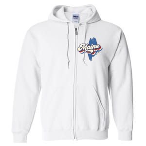 State Of Maine Retro Logo Full Zip Hoodie