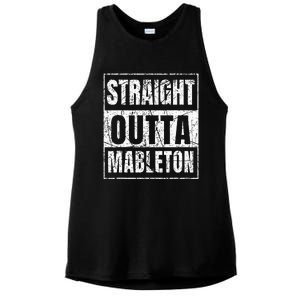 Straight Outta Mableton Georgia Ladies PosiCharge Tri-Blend Wicking Tank