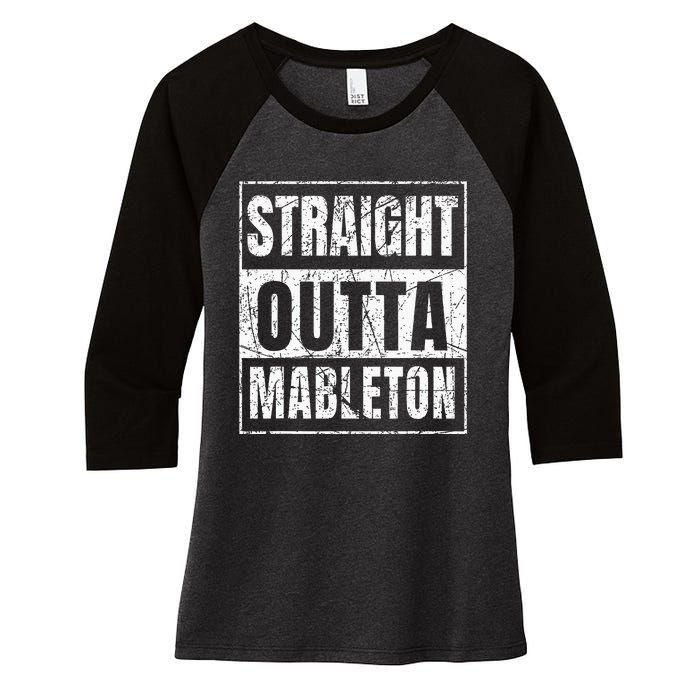 Straight Outta Mableton Georgia Women's Tri-Blend 3/4-Sleeve Raglan Shirt