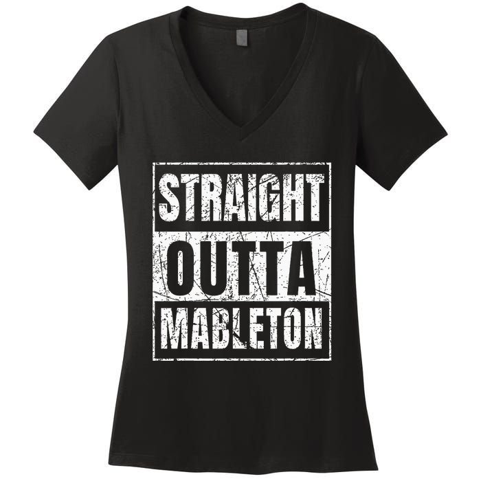 Straight Outta Mableton Georgia Women's V-Neck T-Shirt