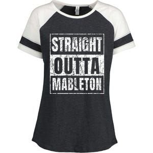 Straight Outta Mableton Georgia Enza Ladies Jersey Colorblock Tee