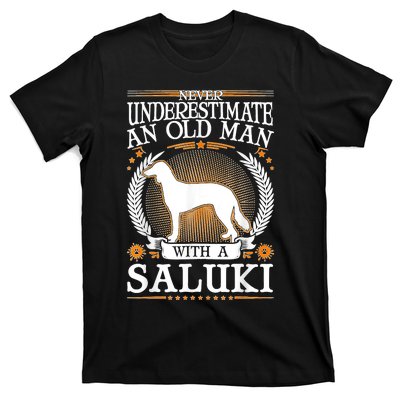 Saluki Old Man Persian Greyhound Saluki T-Shirt