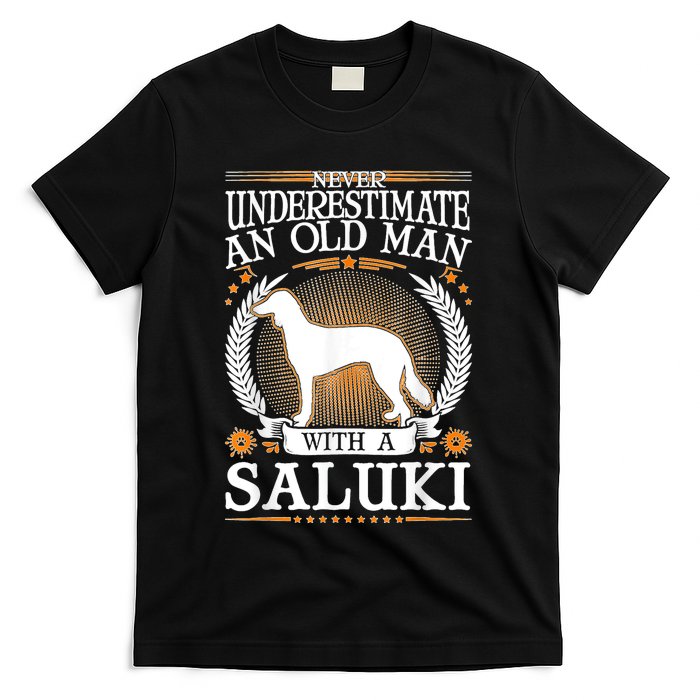 Saluki Old Man Persian Greyhound Saluki T-Shirt