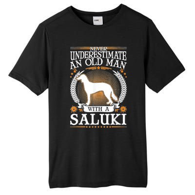 Saluki Old Man Persian Greyhound Saluki Tall Fusion ChromaSoft Performance T-Shirt