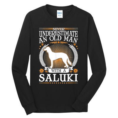 Saluki Old Man Persian Greyhound Saluki Tall Long Sleeve T-Shirt