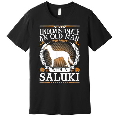 Saluki Old Man Persian Greyhound Saluki Premium T-Shirt